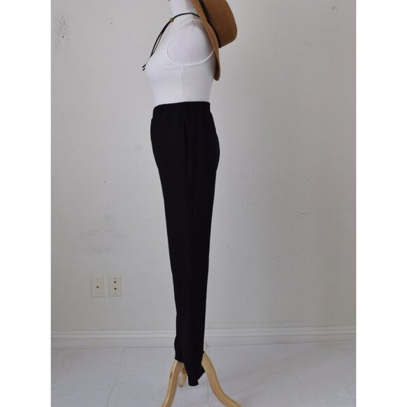 Vintage 80s Black Stretch Pants by AVON size L | 30-34‎ waist - Picture 2 of 9